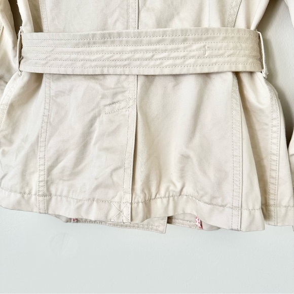 | gap • classic short beige trenchcoat belted jacket • x-small | - Picture 13 of 13